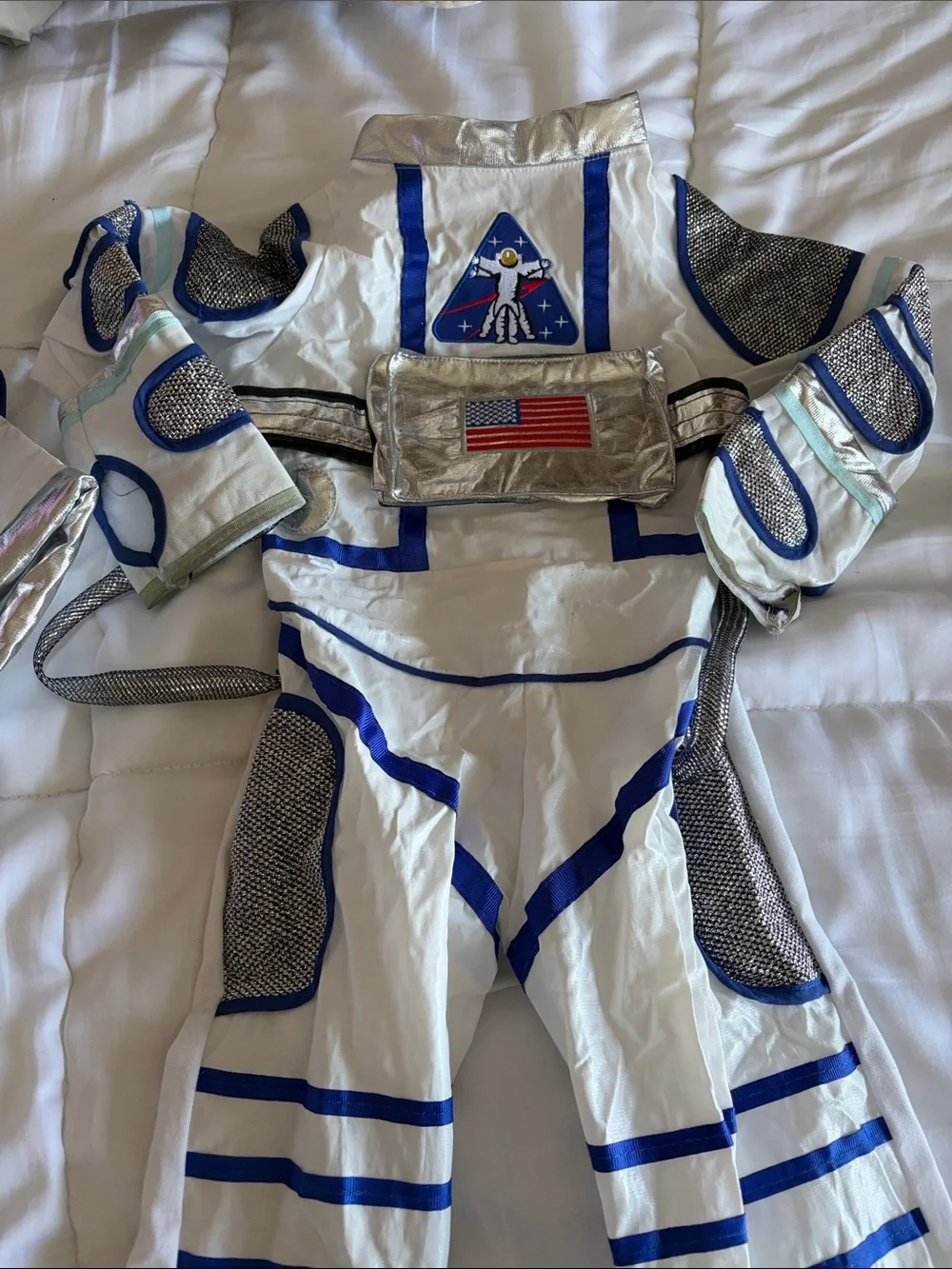 Kids White & Blue Space Costume - 4/5